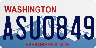 WA license plate ASU0849