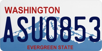 WA license plate ASU0853