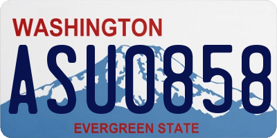 WA license plate ASU0858