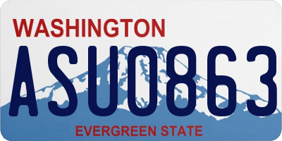WA license plate ASU0863