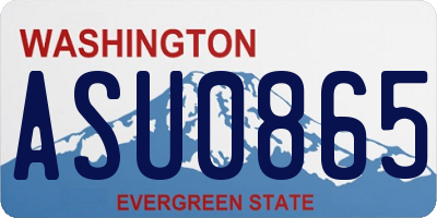 WA license plate ASU0865