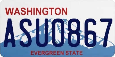 WA license plate ASU0867