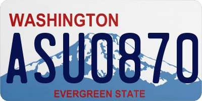 WA license plate ASU0870