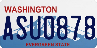 WA license plate ASU0878