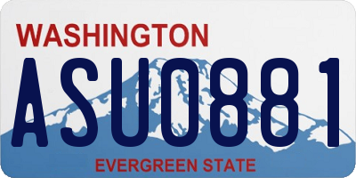 WA license plate ASU0881