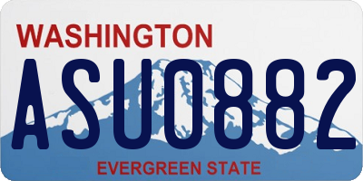 WA license plate ASU0882