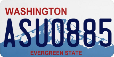 WA license plate ASU0885