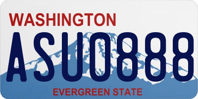 WA license plate ASU0888