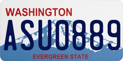 WA license plate ASU0889