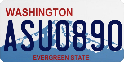WA license plate ASU0890