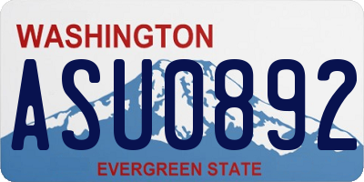 WA license plate ASU0892