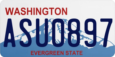 WA license plate ASU0897