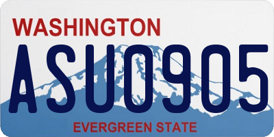 WA license plate ASU0905