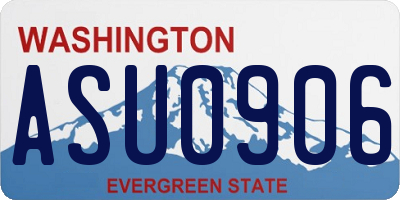 WA license plate ASU0906