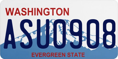 WA license plate ASU0908