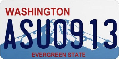 WA license plate ASU0913