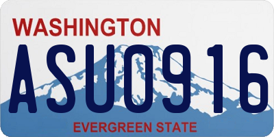 WA license plate ASU0916