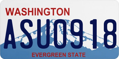 WA license plate ASU0918