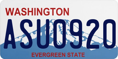WA license plate ASU0920