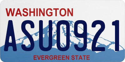 WA license plate ASU0921