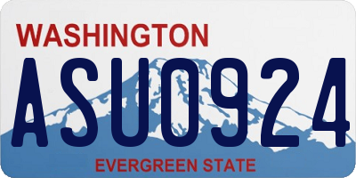 WA license plate ASU0924