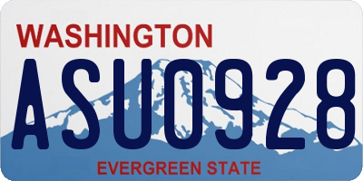 WA license plate ASU0928