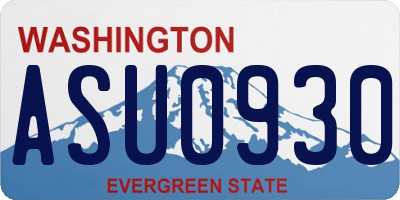 WA license plate ASU0930