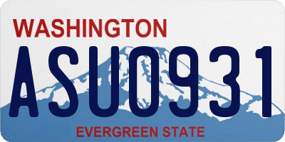 WA license plate ASU0931