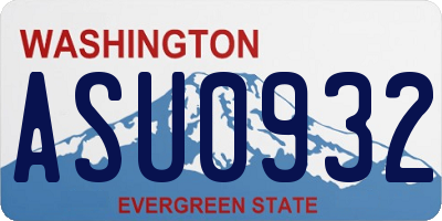 WA license plate ASU0932