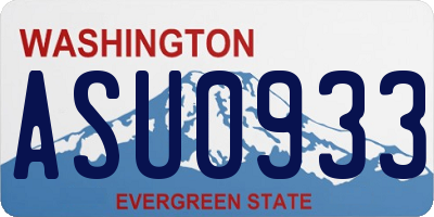 WA license plate ASU0933