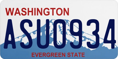 WA license plate ASU0934