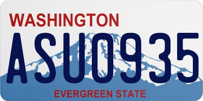 WA license plate ASU0935
