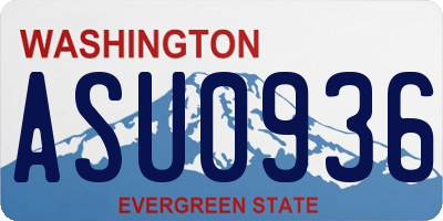 WA license plate ASU0936
