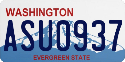WA license plate ASU0937