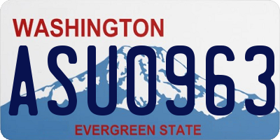 WA license plate ASU0963