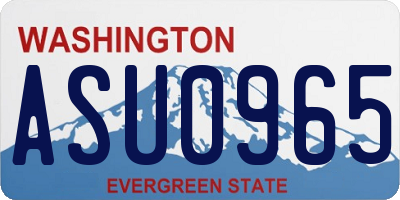 WA license plate ASU0965