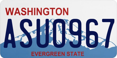 WA license plate ASU0967