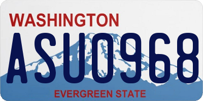 WA license plate ASU0968