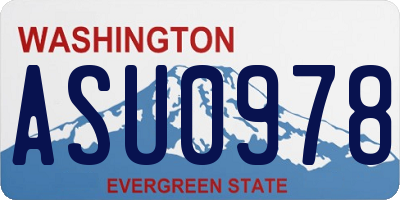 WA license plate ASU0978