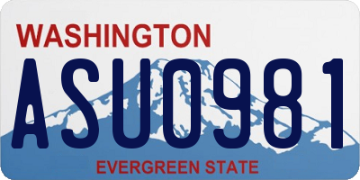 WA license plate ASU0981