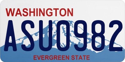 WA license plate ASU0982