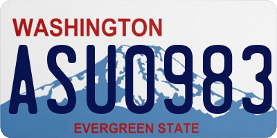 WA license plate ASU0983