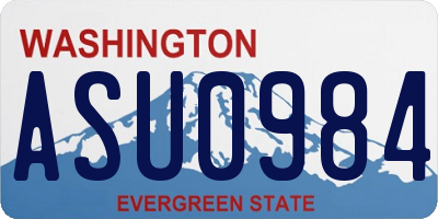 WA license plate ASU0984