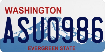 WA license plate ASU0986
