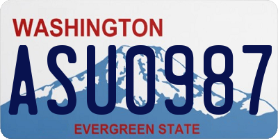 WA license plate ASU0987