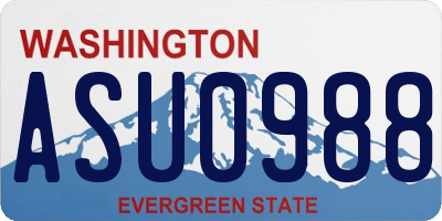 WA license plate ASU0988