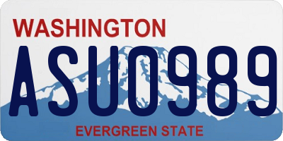WA license plate ASU0989