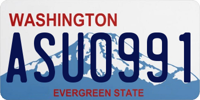 WA license plate ASU0991