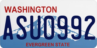WA license plate ASU0992
