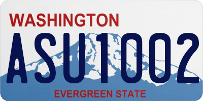 WA license plate ASU1002